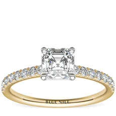 French Pavé Diamond Engagement Ring in 14k Yellow Gold (0.24 ct. tw.)